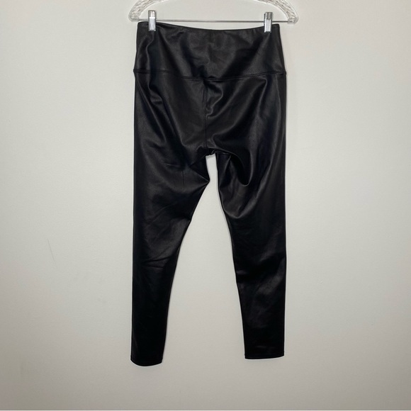 Modern Balance Black Faux Leather Crackle Leggings - Picture 3 of 6